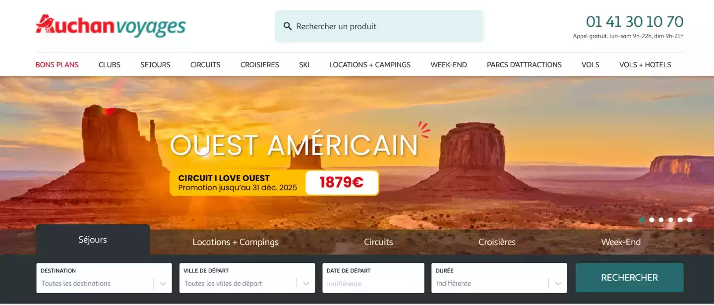screenshot Auchan Voyages