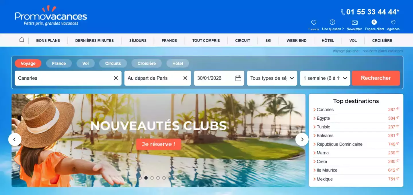 Screenshot Promovacances