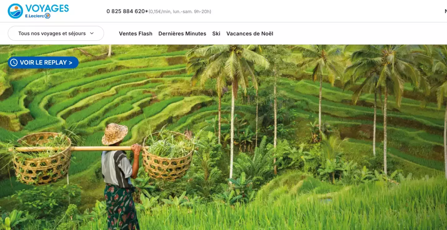 screenshot voyages E. Leclerc