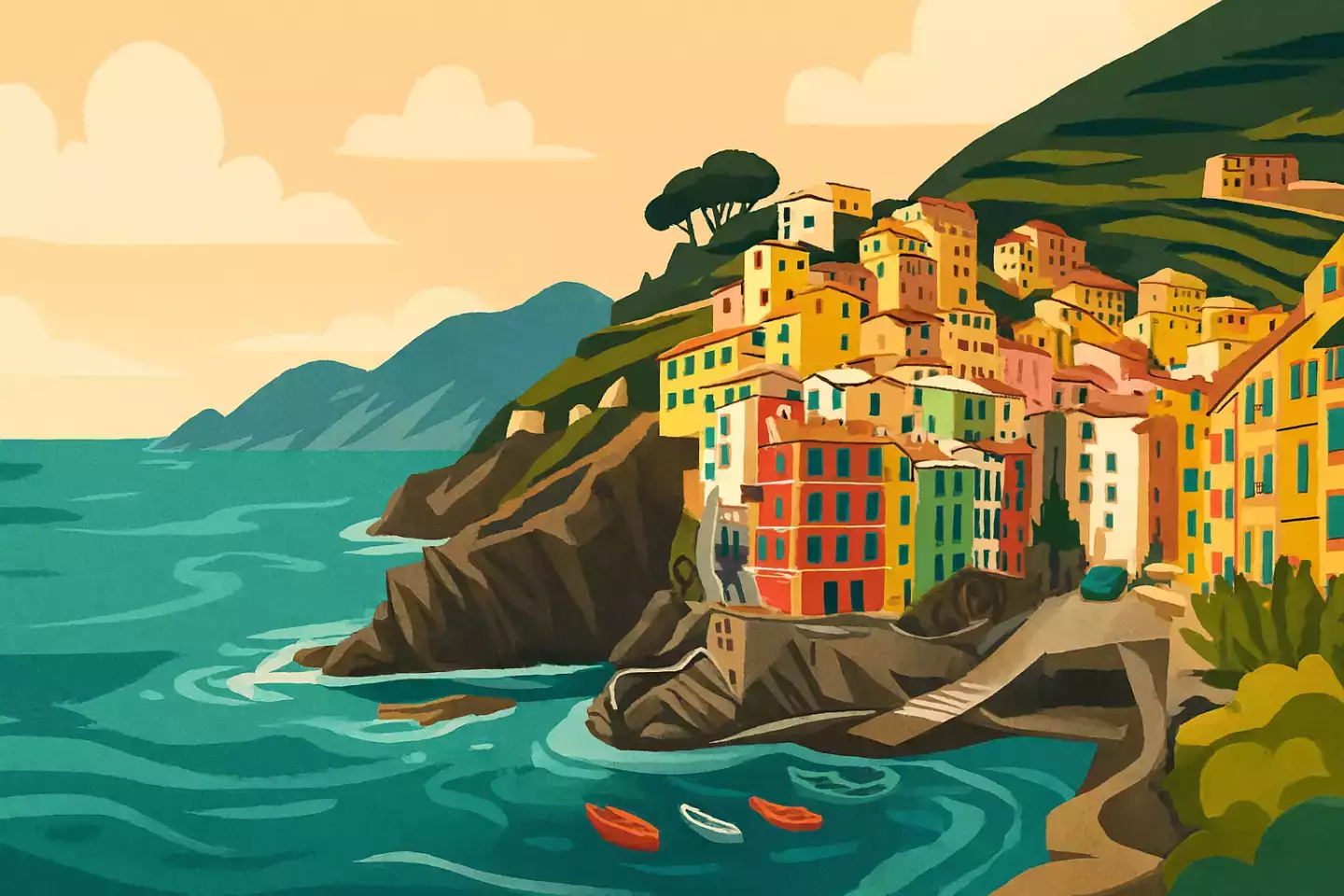 villages colorés de Cinque Terre sur la côte italienne