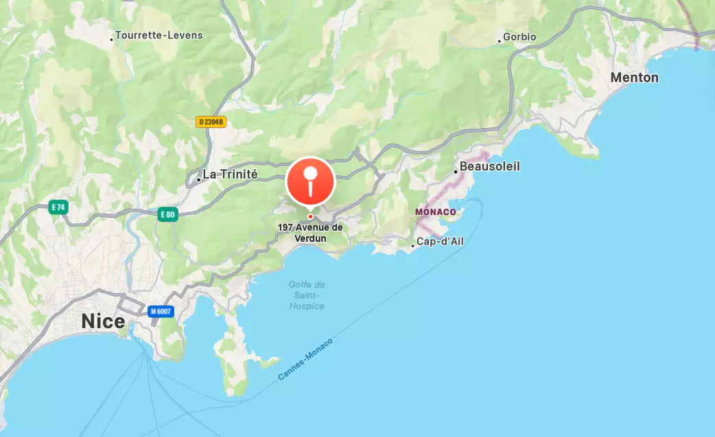 Fort de la Revère Eze carte