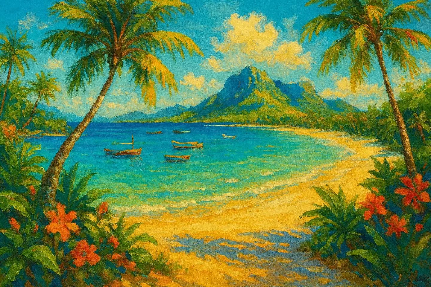 île maurice plage mer illustration