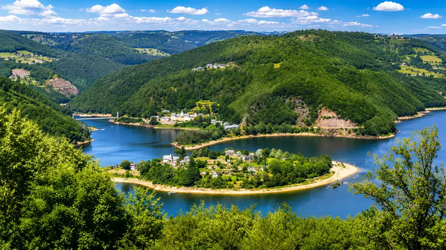 En Aveyron, cette étonnante presqu'île semble flotter sur un lac